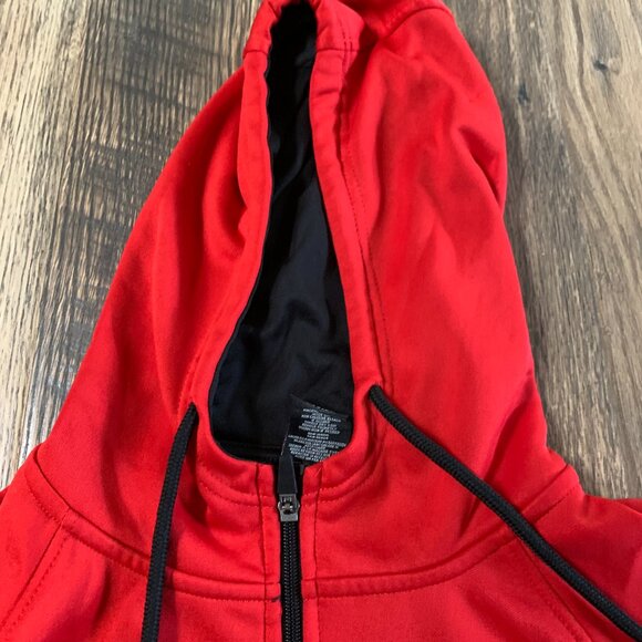 NBA Men's size Medium Red Black Chicago Bulls Full Zip Hooded Jacket - Picture 4 of 7